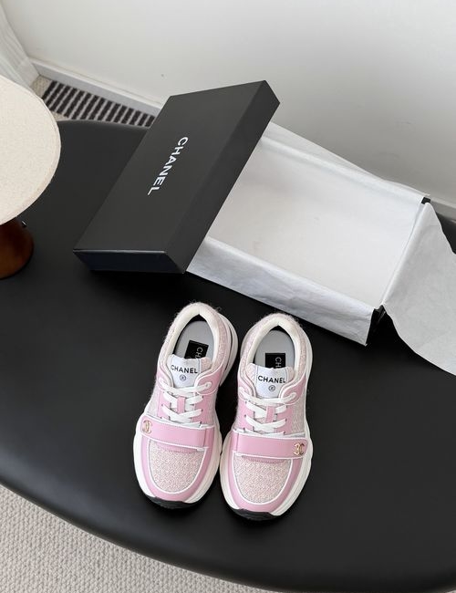 Chanel Color Block Casual Sneakers With Embossed Logo