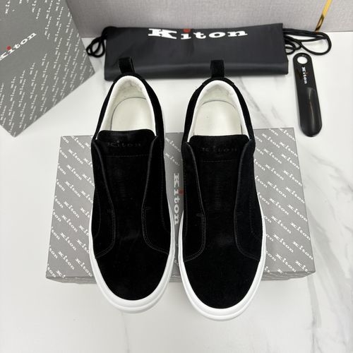 Kiton Premium Colorblock Leather Casual Shoes