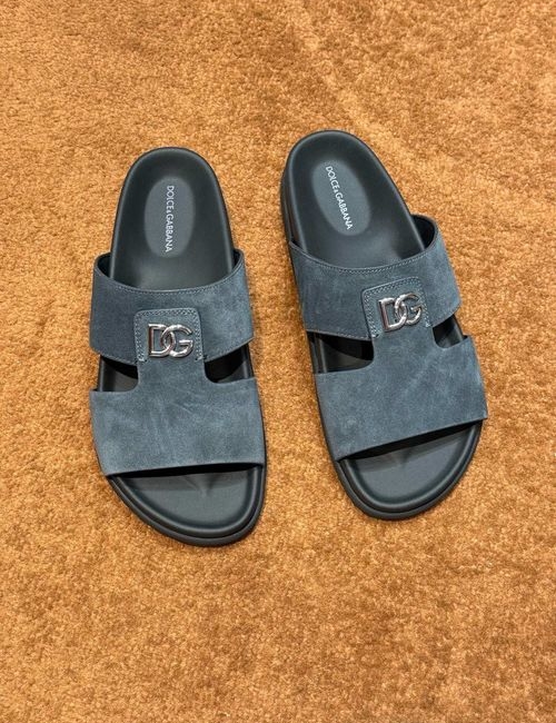 Dolce & Gabbana DG Calfskin Leather Sole Slippers