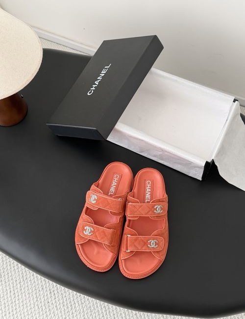 Chanel Velcro Sandals With Sheepskin Lining