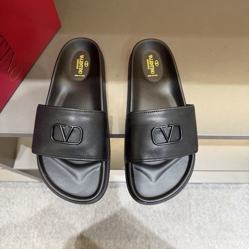Valentino Metal Logo Flat Sandals