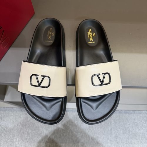 Valentino Metal Logo Flat Sandals