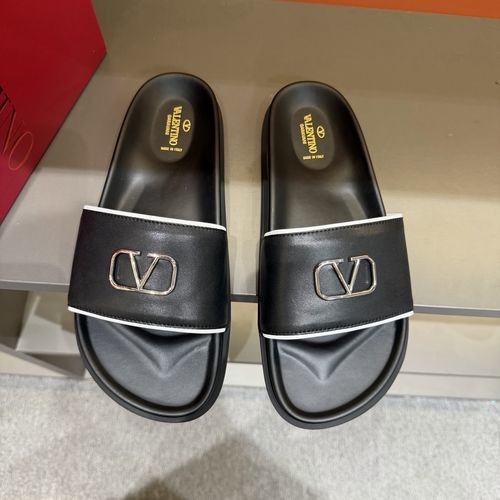 Valentino Metal Logo Flat Sandals