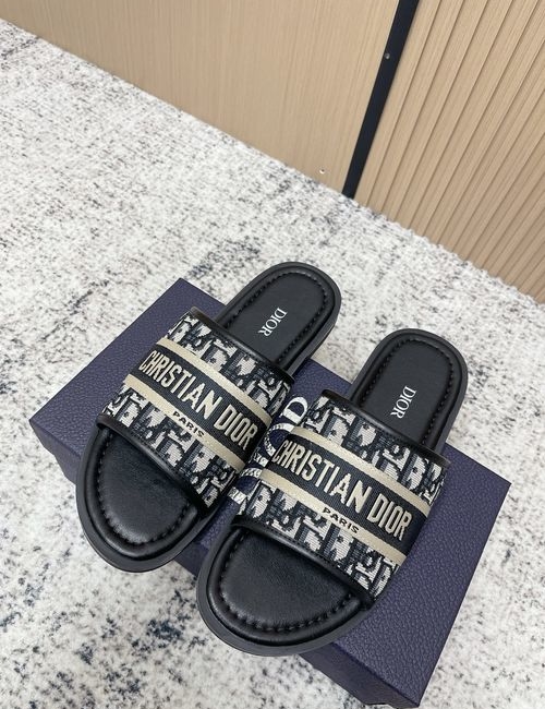 Christian Dior CD Oblique Embroidered Logo Flat Beach Sandals