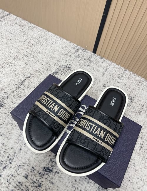 Christian Dior CD Oblique Embroidered Logo Flat Beach Sandals