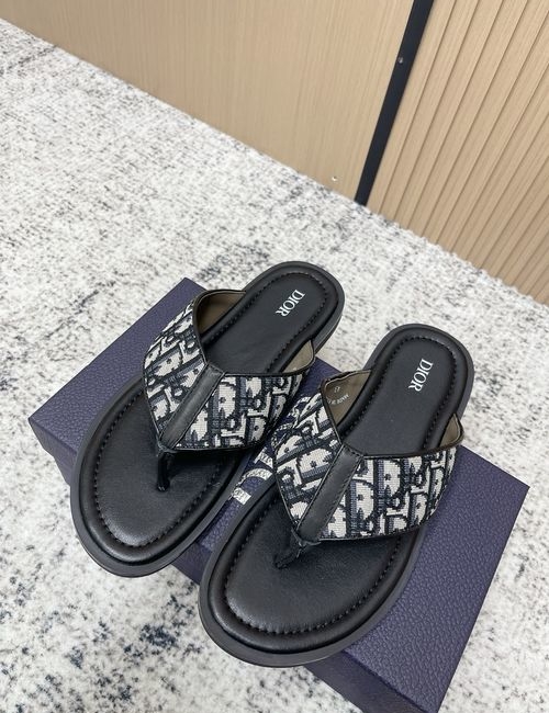Christian Dior CD Oblique Embroidered Logo Flat Beach Sandals