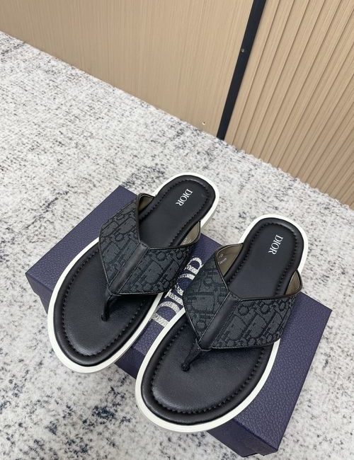 Christian Dior CD Oblique Embroidered Logo Flat Beach Sandals