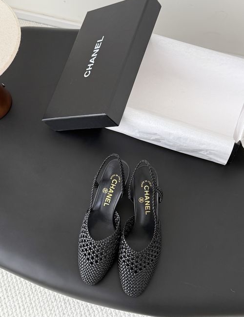 Chanel Slingback Open Heel Sandals