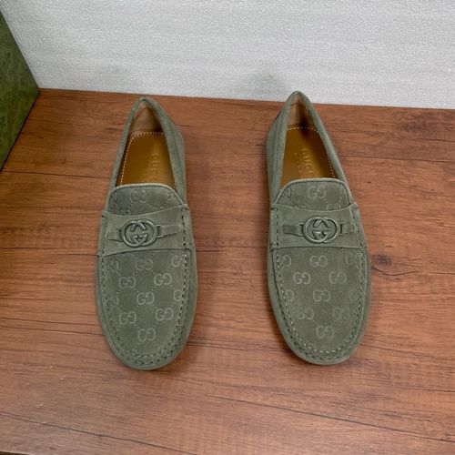Gucci GG Embossed Suede Leather Loafers
