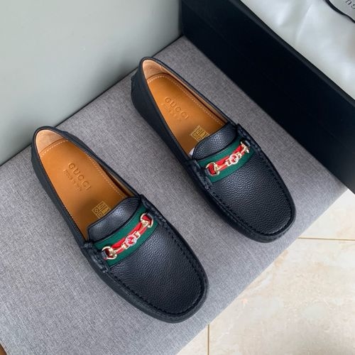 Gucci Handmade Leather Slip-on Loafers