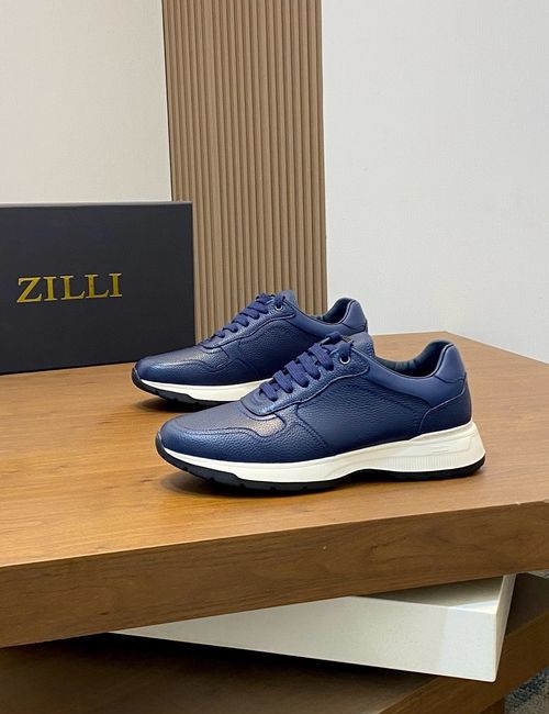 Zilli Stitched Decor Casual Sneakers With Leather Upper