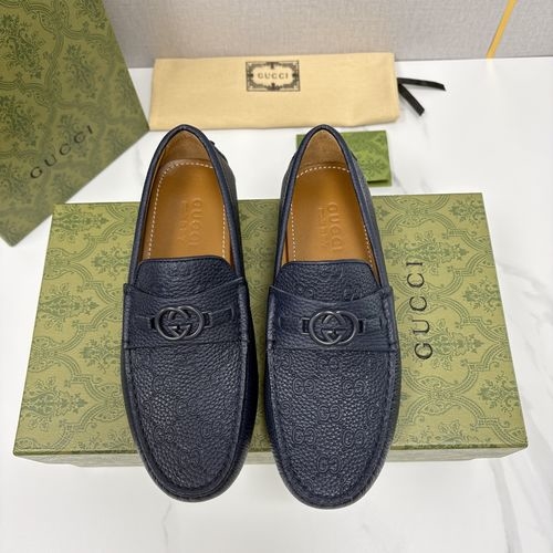 Gucci Horsebit Decor Cowhide Driving Shoes