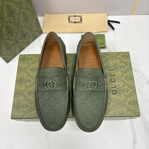 Gucci Horsebit Decor Cowhide Driving Shoes