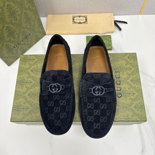 Gucci Horsebit Decor Cowhide Driving Shoes
