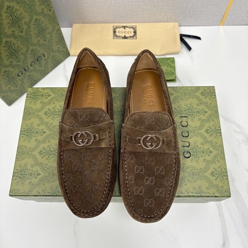 Gucci Horsebit Decor Cowhide Driving Shoes