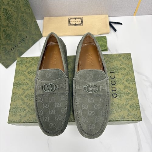 Gucci Horsebit Decor Cowhide Driving Shoes