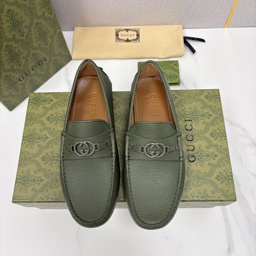 Gucci Horsebit Decor Cowhide Driving Shoes