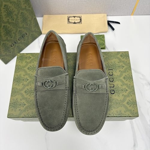 Gucci Horsebit Decor Cowhide Driving Shoes