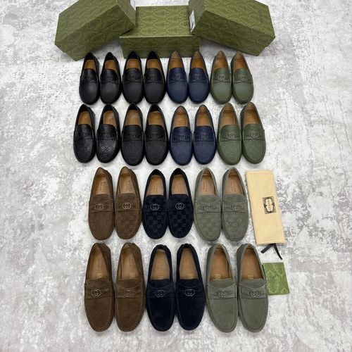 Gucci Horsebit Decor Cowhide Driving Shoes