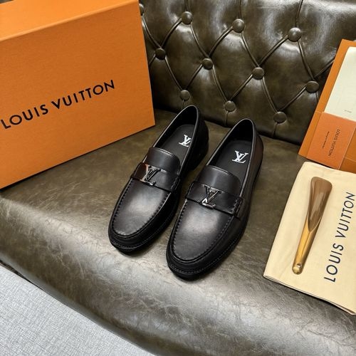 Louis Vuitton LV Black Calfskin Leather Sole Shoes