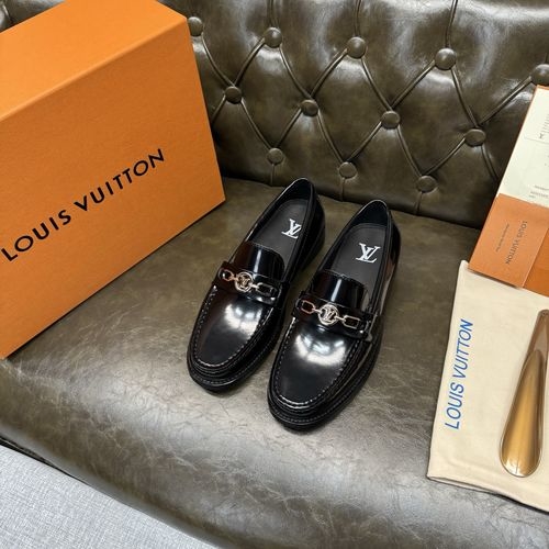 Louis Vuitton LV Black Patent Leather Sole Shoes
