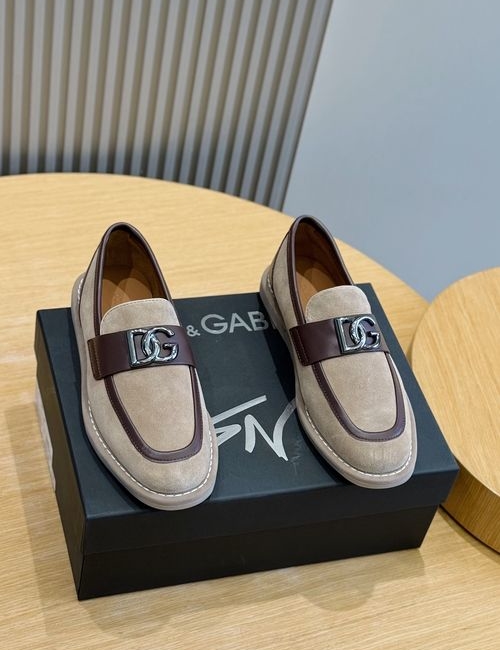 Dolce & Gabbana DG New Florio Suede Moccasins DG Logo