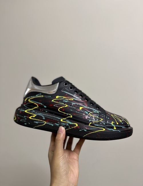 McQueen Premium Leather Couple Sneakers With Extra Laces