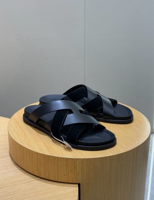 Hermes H Buckle Cowhide Leather Sole Slides