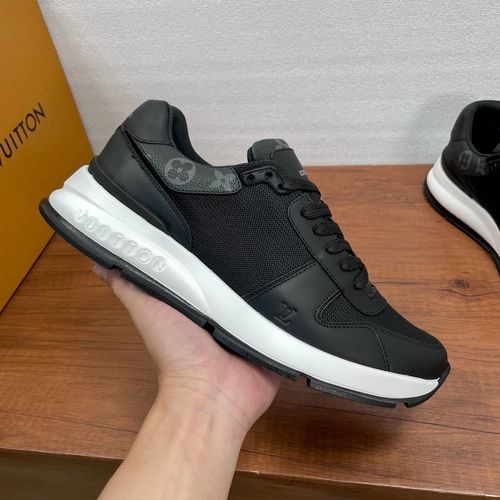 Louis Vuitton LV Run Away Smooth Leather Sneakers With Rubber Sole