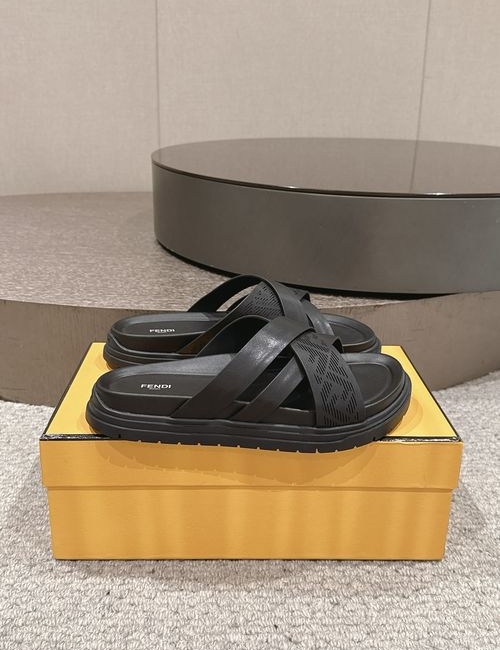Fendi Embossed Thick Sole Slides