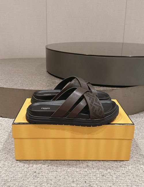 Fendi Embossed Thick Sole Slides