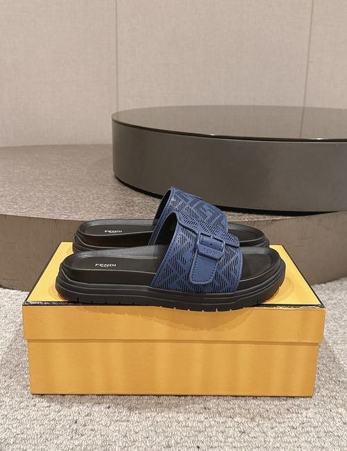 Fendi Embossed Thick Sole Slides