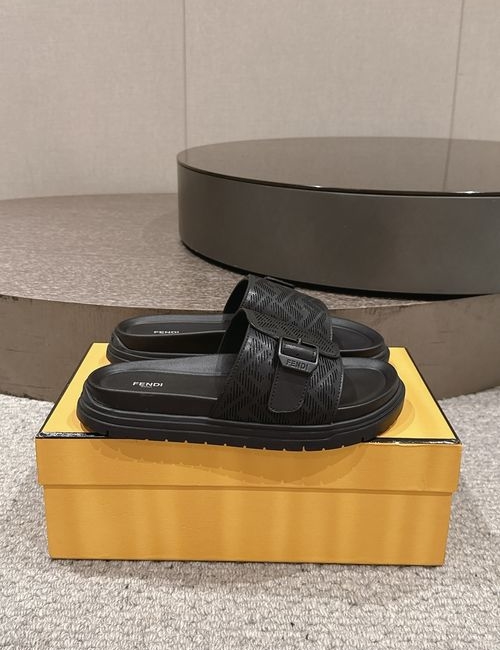 Fendi Embossed Thick Sole Slides