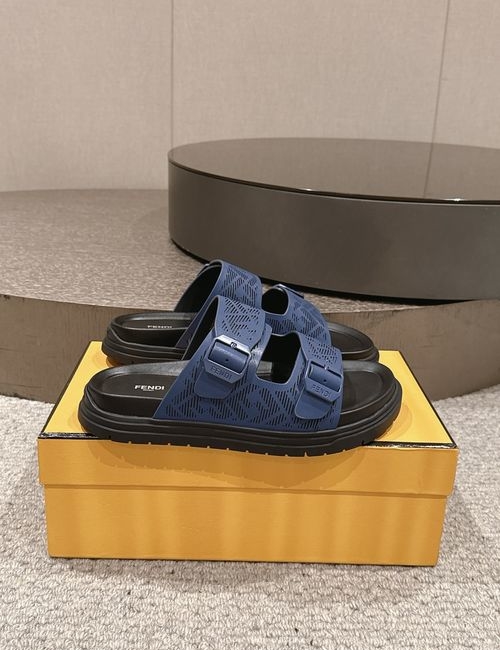 Fendi Embossed Thick Sole Slides