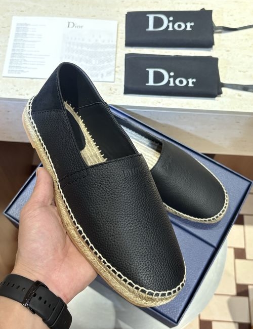 Christian Dior CD Embroidered Espadrilles With Hemp Rubber Sole