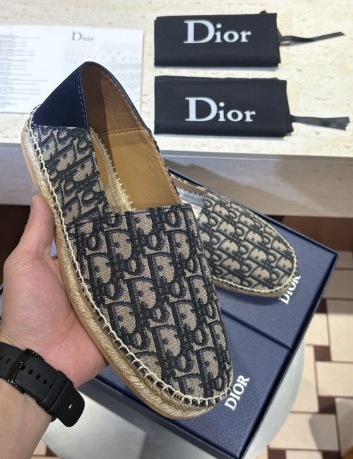Christian Dior CD Embroidered Espadrilles With Hemp Rubber Sole