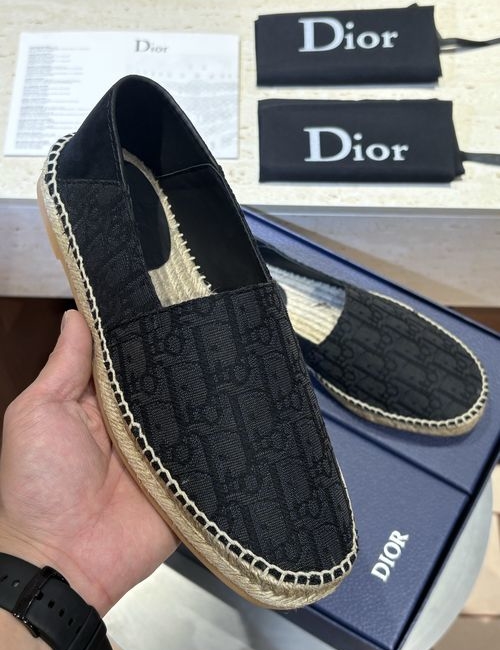 Christian Dior CD Embroidered Espadrilles With Hemp Rubber Sole