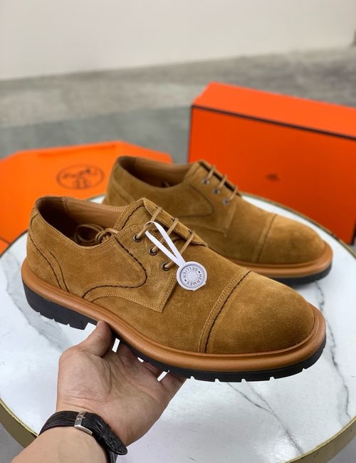 Hermes Suede Cowhide Slip-on Casual Dress Shoes
