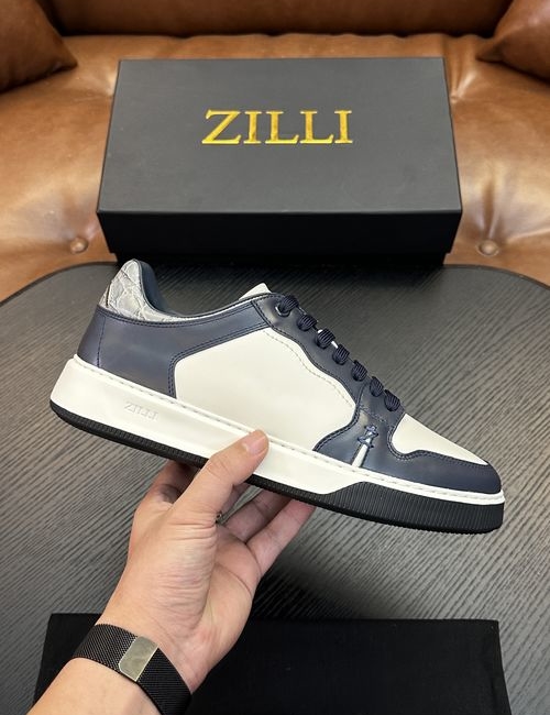 Zilli Grained Calfskin Handmade Casual Shoes