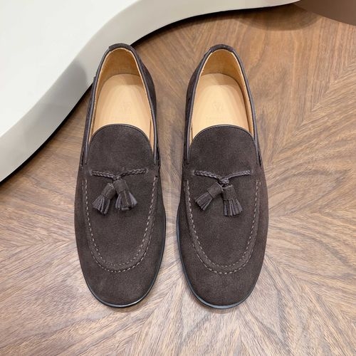 Brunello Cucinelli BC Suede Leather Loafer Shoes