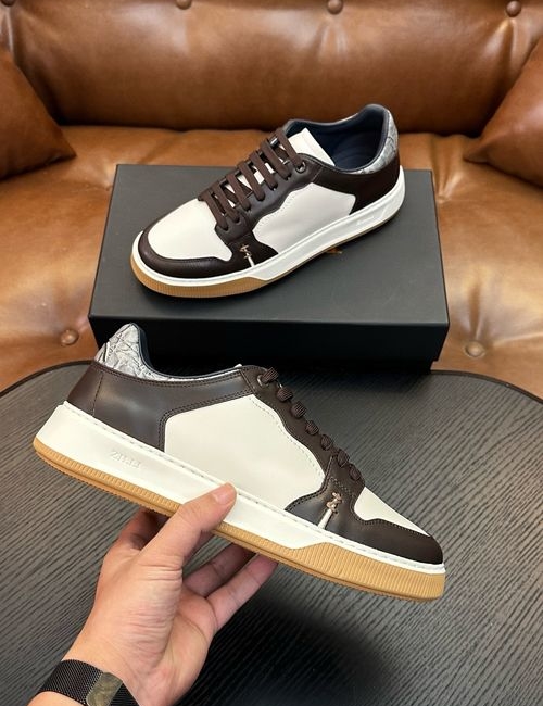 Zilli Grained Calfskin Handmade Casual Shoes