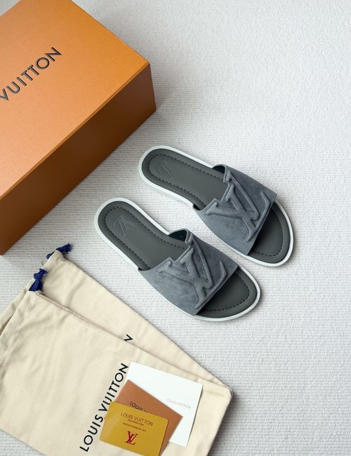 Louis Vuitton LV Portofino Slide Sandals With Embossed Logo
