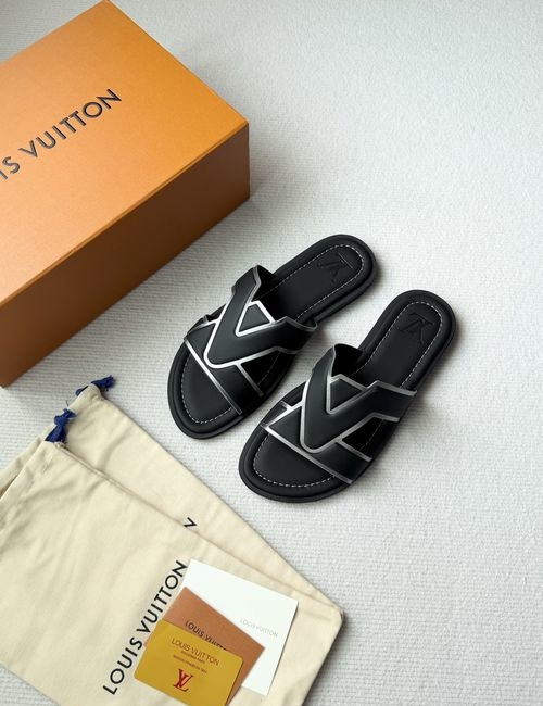 Louis Vuitton LV Portofino Slide Sandals With Embossed Logo
