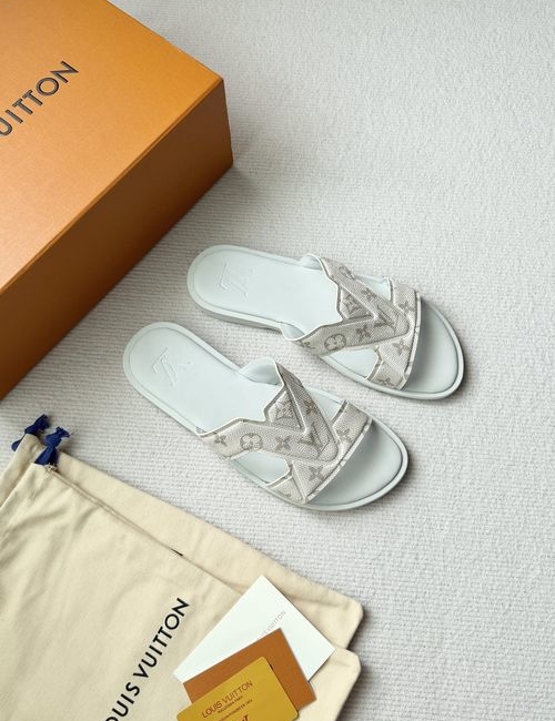 Louis Vuitton LV Portofino Slide Sandals With Embossed Logo