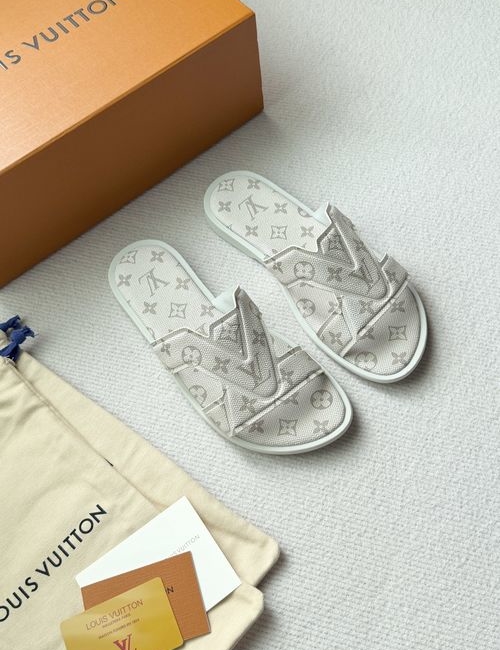 Louis Vuitton LV Portofino Slide Sandals With Embossed Logo