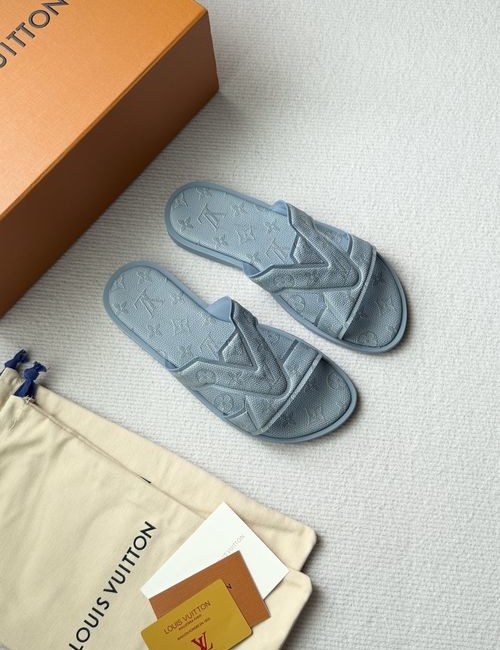 Louis Vuitton LV Portofino Slide Sandals With Embossed Logo