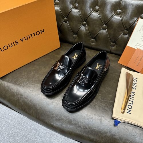 Louis Vuitton LV Black Patent Leather Sole Shoes