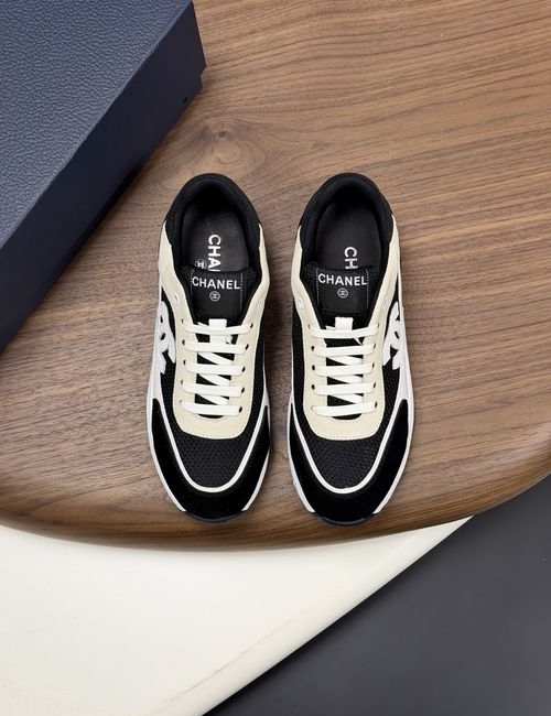 Chanel Color-block Mesh Sneakers Reflective Trim Breathable Lining