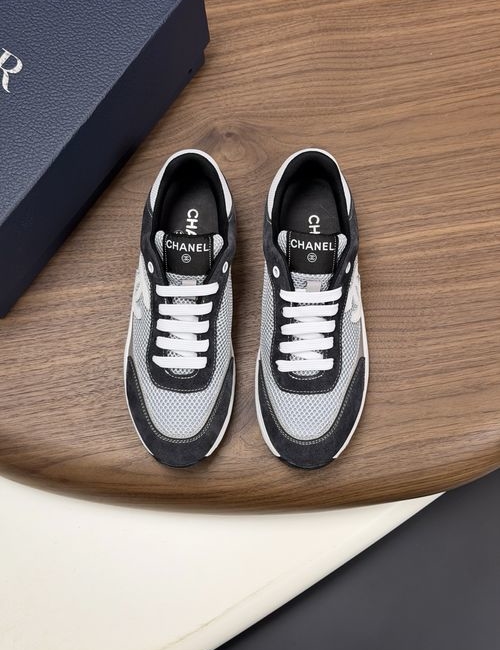 Chanel Color-block Mesh Sneakers Reflective Trim Breathable Lining