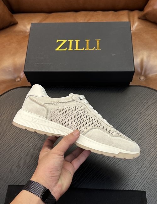 Zilli Grained Calfskin Handmade Casual Shoes